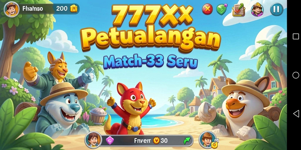 Screenshot gameplay 777ZX menunjukkan kombinasi match-3 yang menantang.