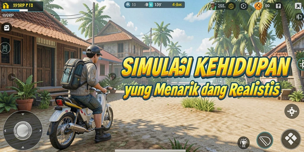 Screenshot 99RP menunjukkan pengalaman gameplay simulasi kehidupan yang mendalam.