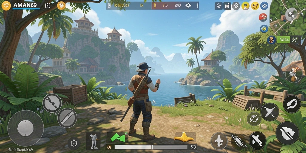 Gameplay AMAN69 menampilkan petualangan seru di dunia terbuka.