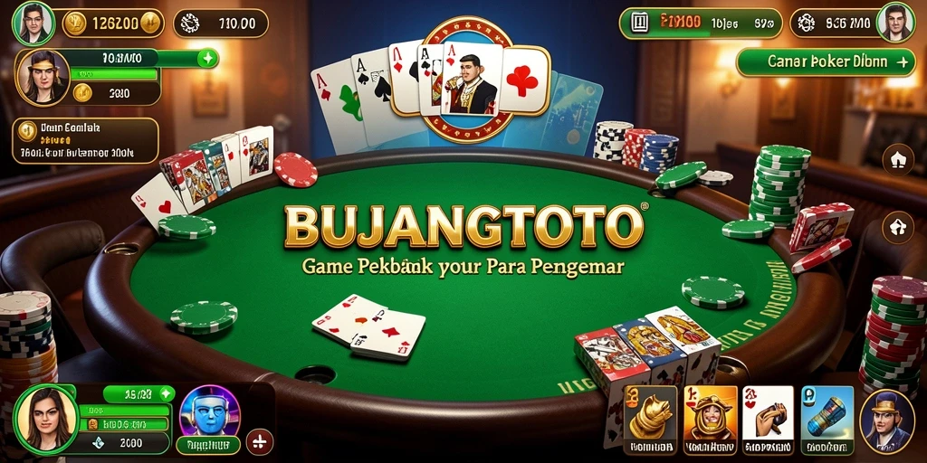Tampilan gameplay Poker yang seru dan interaktif di BUJANGTOTO.