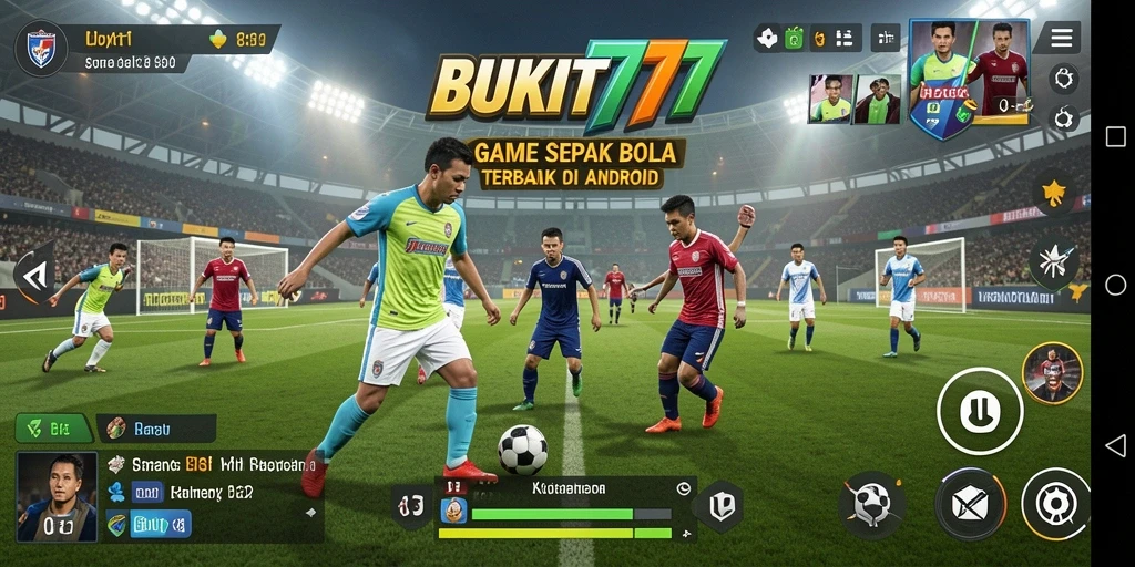 Tampilan gameplay menarik di BUKIT777 dengan aksi sepak bola nyata.