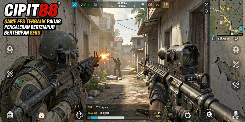 Screenshot menampilkan aksi seru dalam game FPS CIPIT88.