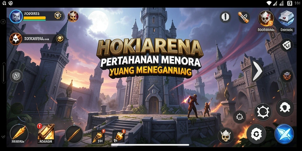 Screenshot HOKIARENA yang menunjukkan aksi menegangkan Tower Defense.