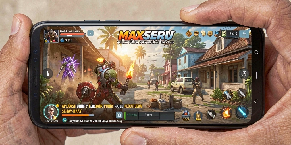 Tampilan menarik dan user-friendly dari MAXSERU saat digunakan.