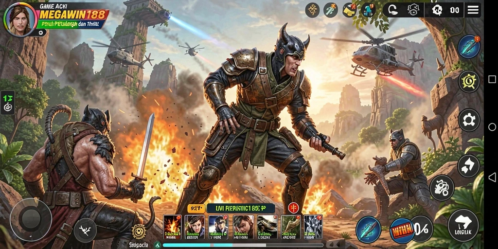 Tampilan gameplay seru dan mendebarkan dari MEGAWIN188.