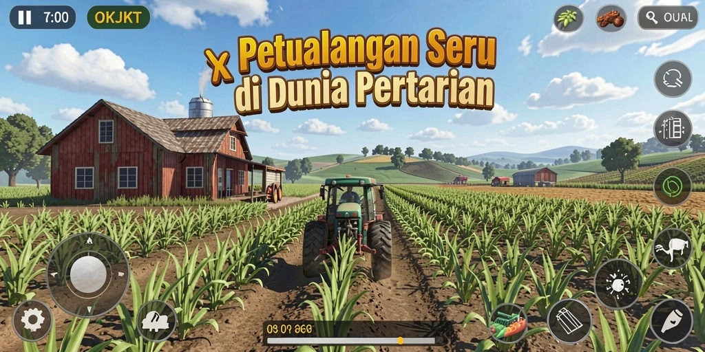 Gameplay seru dalam OKJKT yang menampilkan aktivitas pertanian.