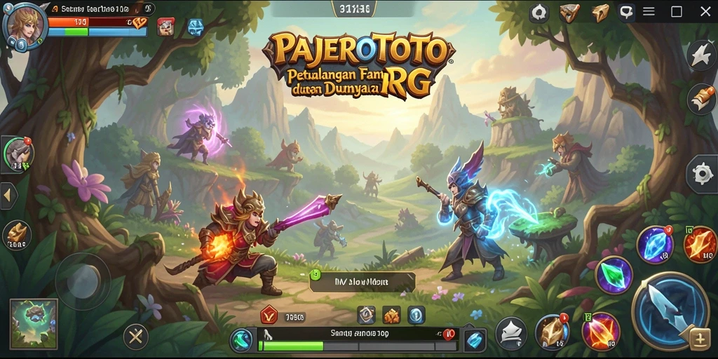 Tampilan gameplay utama PAJEROTOTO yang menakjubkan dalam petualangan RPG.
