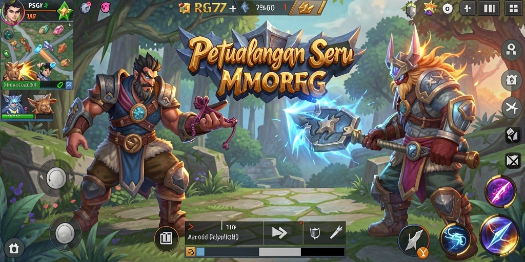 Screenshot utama PSG77 menampilkan aksi pertarungan seru di dunia MMORPG.