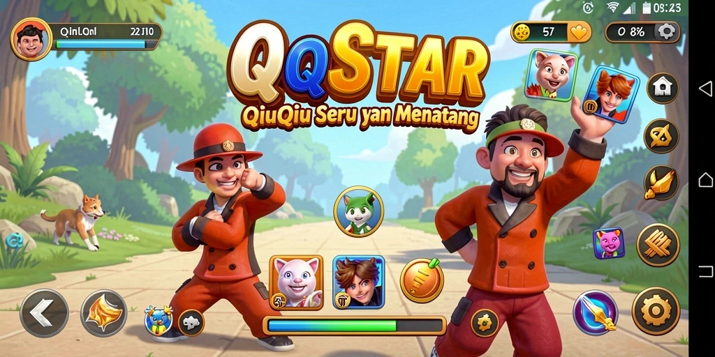 Screenshot menunjukkan pemain beraksi dalam permainan QiuQiu yang seru.