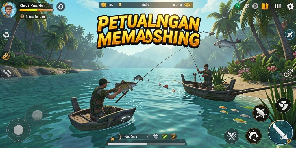 Tampilan gameplay menarik dalam R6R6 menampilkan petualangan memancing.