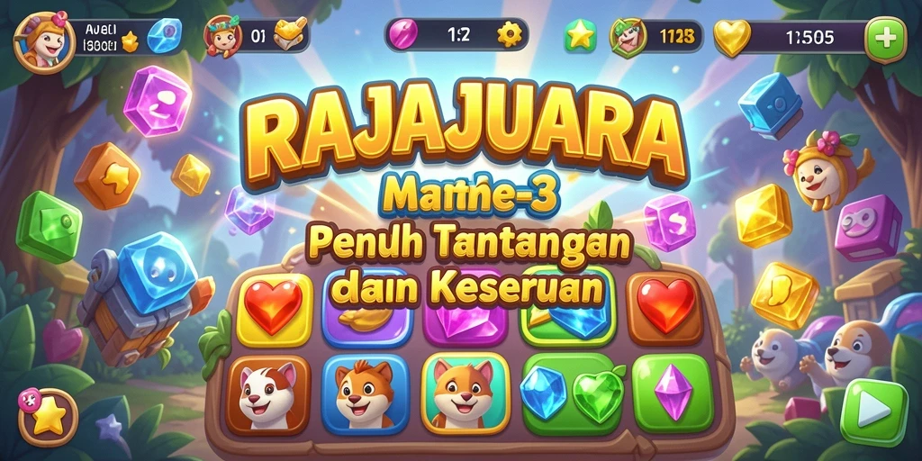 Tangkapan layar RAJAJUARA menampilkan gameplay seru di level Match-3.