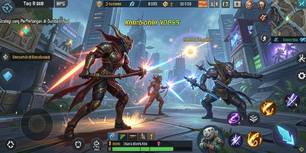 Tampilan gameplay RP55 dengan pertarungan strategis yang mendebarkan.