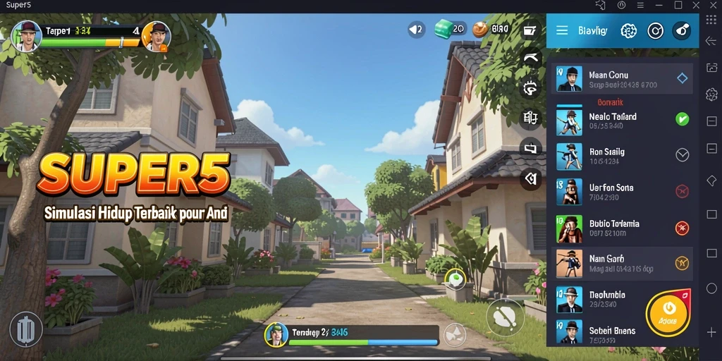 Tampilan gameplay SUPER5 yang seru dan interaktif.