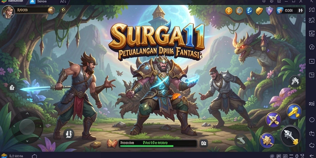 Tampilan gameplay SURGA11 yang menawan dan penuh aksi RPG.