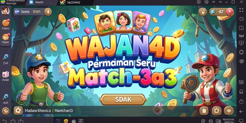 Tampilan menarik gameplay WAJAN4D dengan elemen Match-3.