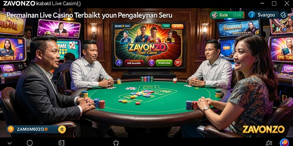 Screenshot gameplay Live Casino ZAVONZO dengan dealer langsung